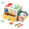 Montessori Multi-Functional Wooden Coin Box Sensory Shape Matching Toy for Early Educational Learning