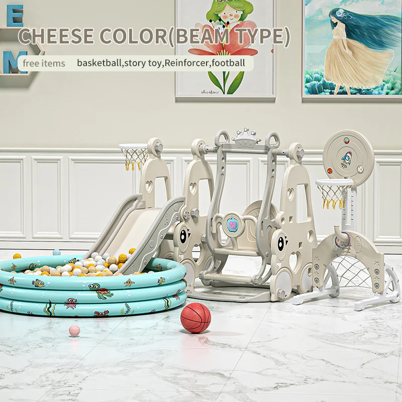 6 in 1 Indoor Room Plastic Swing Slide Toy Set HDPE Material Baby Climbing Equipment with Slide for Park Children's Playground - Image 21